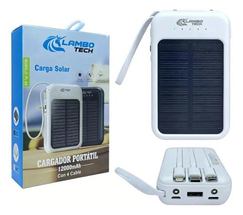 Cargador Portátil Multificha con Carga Solar y Usb