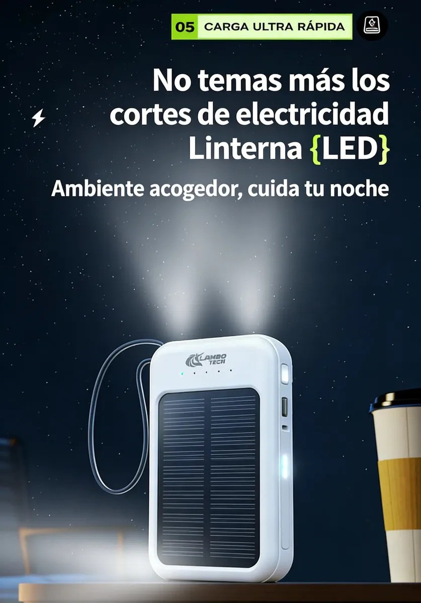 Cargador Portátil Multificha con Carga Solar y Usb - Imagen 4