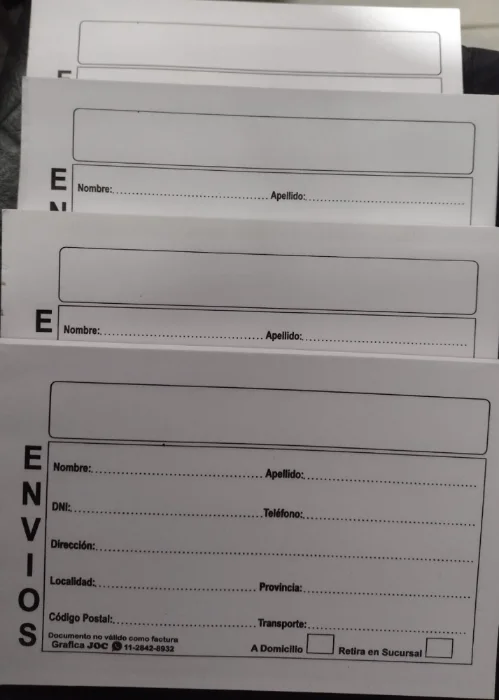 Talonarios de Presupuestos y Envíos
