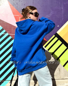 Buzo  Oversize Frisa con Ferrería en la Capucha