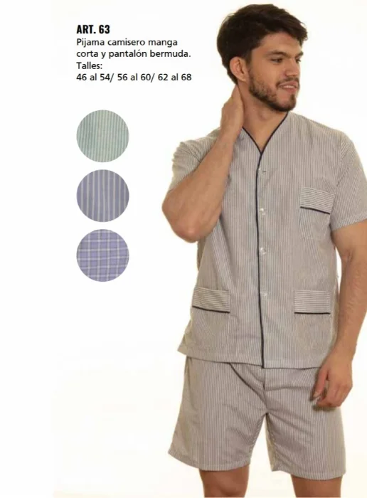 Pijama Camisero M/corta P/ Bermuda