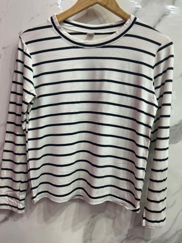 Remera Básica ((modal Rayada))(( Solo Queda en Blanco)))