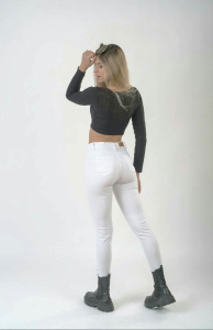 Pantalón Dama de Gabardina Blanco - Miniatura 2