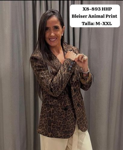 Blaiser de Dama Negro/ Animal Print - Miniatura 3