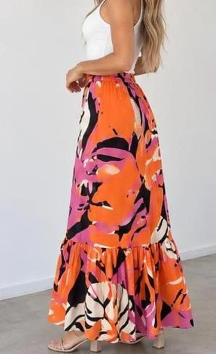 Pollera de Lino Estampado 2 al 5