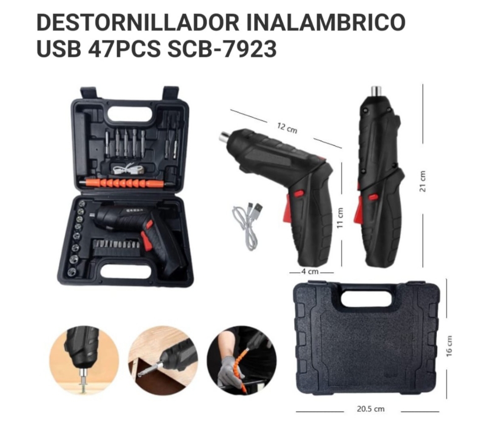 Kit Destornillador Inalámbrico 47 Piezas - Imagen 2