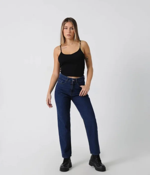 Jean Mom Azul Dama
