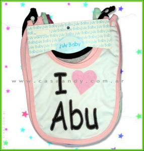 Babero July Baby I Love con Plastico Pack X 6 Art. 80 - Miniatura 1