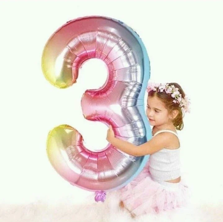Globos Números Mediano Colores - Imagen 3