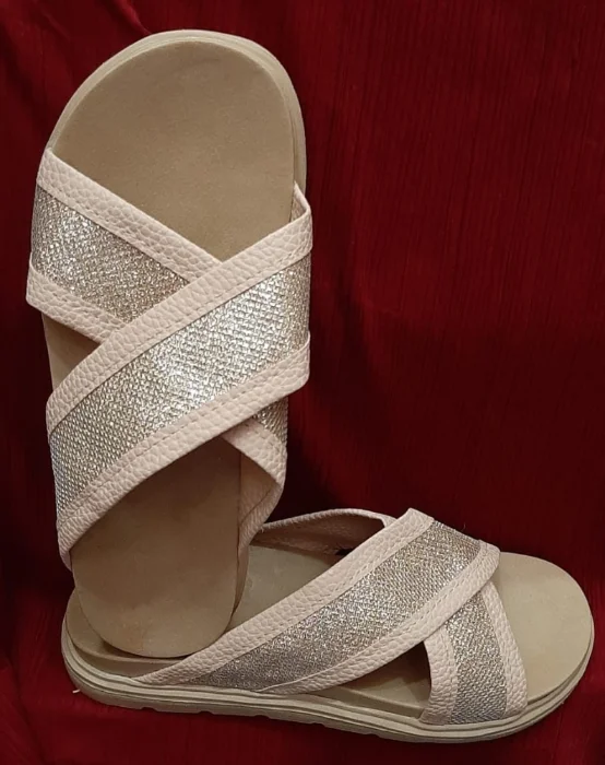 Sandalias Fajas Cruzadas Brillo Base Livianas
