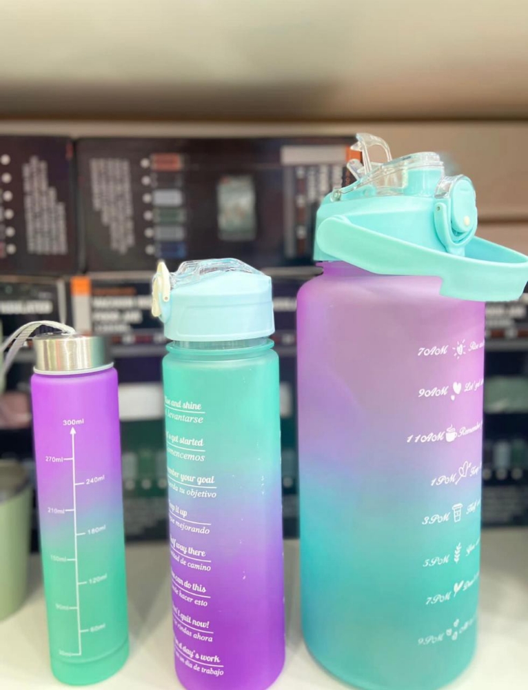 Botella Motivacional X3 Unds Sport Sticker 3d - Imagen 2
