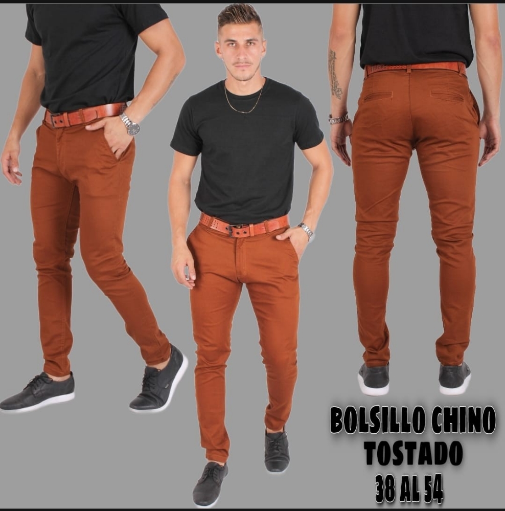 Pantalones Bolsillo Chino Talles Especiales D Gabardina Importada Elastizada - Imagen 8