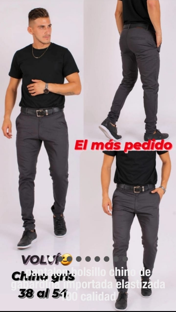 Pantalones Bolsillo Chino Talles Especiales D Gabardina Importada Elastizada - Imagen 5