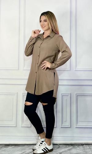 Camisa Larga  Lisa (poplin)