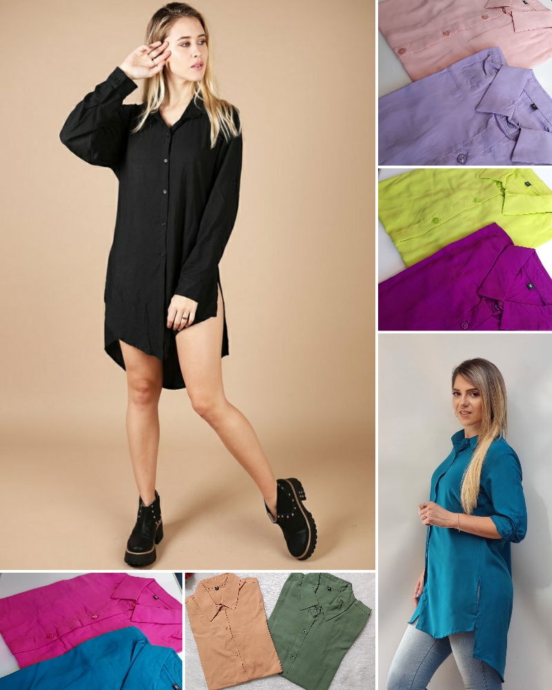 Camisa Larga  Lisa (poplin) - Imagen 2