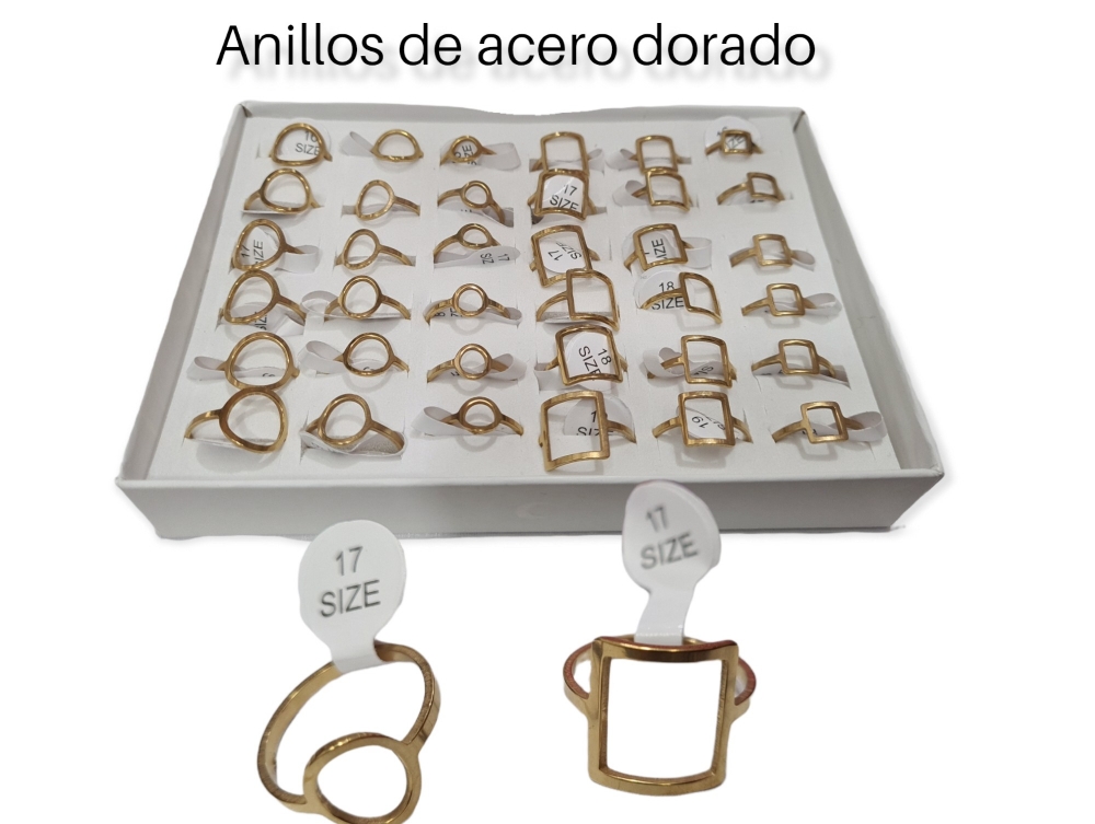 Anillos de Acero Quirúrgico Dorado - Imagen 2