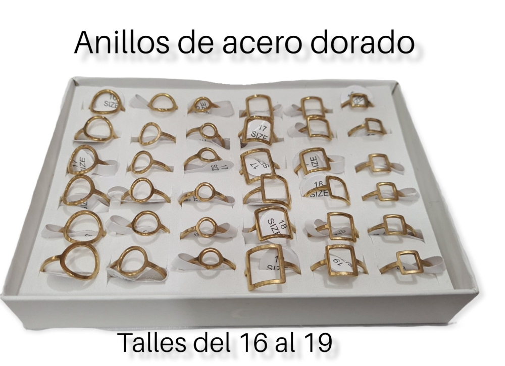 Anillos de Acero Quirúrgico Dorado - Imagen 3
