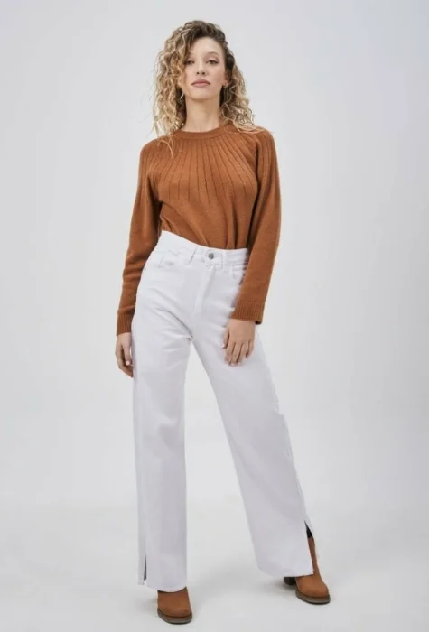 Wide Leg Jeans Blanco