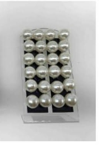 Aros Perlas Blister de 12 Pares Grandes