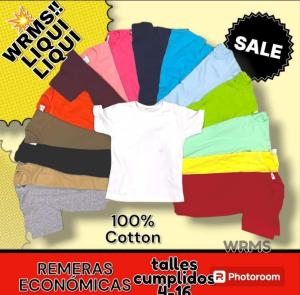 Remera Lisa Algodón Yersey Escolar
