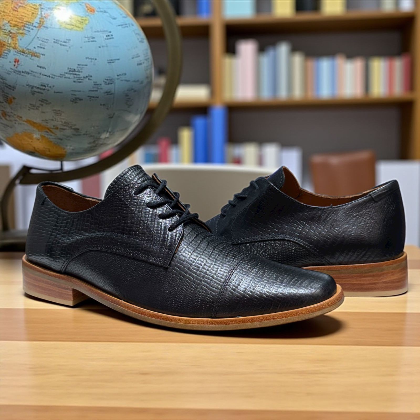 Zapatos de Vestir James Negro Reptil - Imagen 2