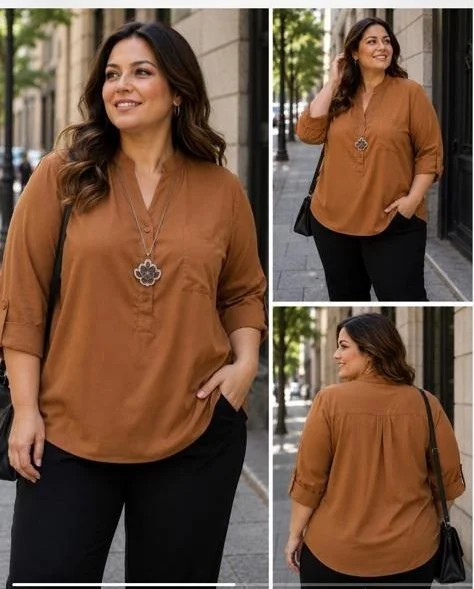 Camisolas Cuello Mau Lisas Mangas 3/4