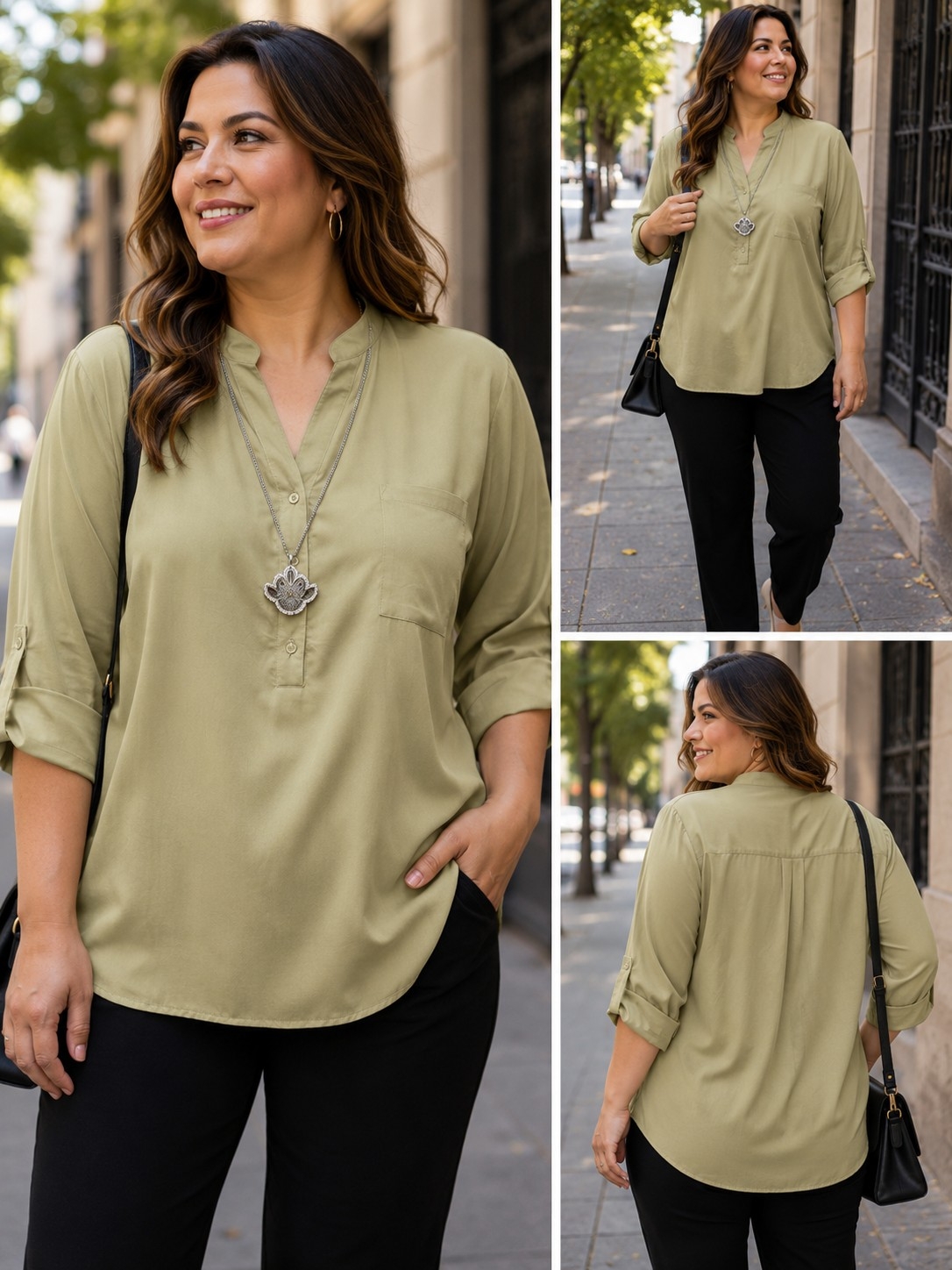 Camisolas Cuello Mau Lisas Mangas 3/4 - Imagen 3