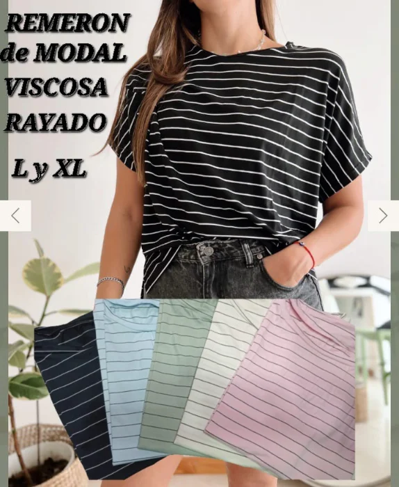 Remeron de Modal Viscosa Rayado