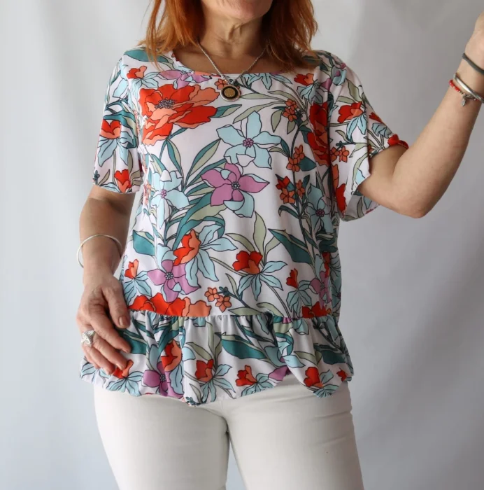 Remera con Fruncido T.2 al 8 Seda Fria
