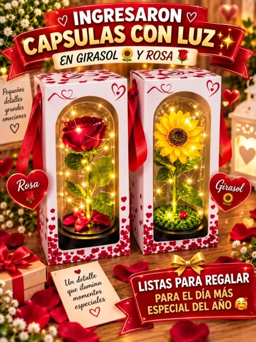 Cápsulas con Luz en Girasol Ó Rosa