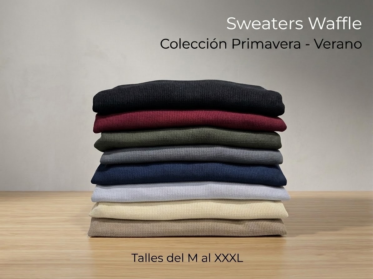 Sweaters Waffle Baige Oscuro - Imagen 2