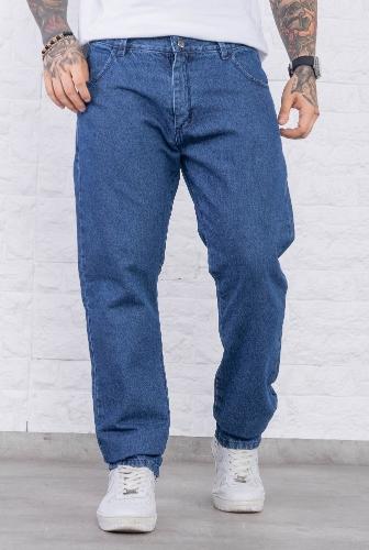 Jean Clásico Mom Recto Rígido Hombre Azul