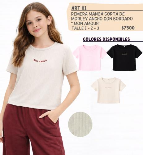 Linea Teen - Remera Morley Gamuzado con Bordado - Miniatura 1