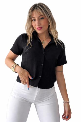 Camisa Manga Corta Cey Liso Estampado Dama