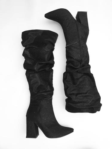 Art Luna Botas Negras Gliter