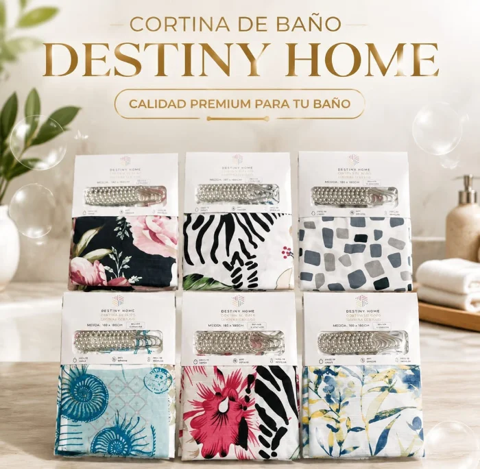 Cortina de Baño
estampada
texturadas con Ganchitos
