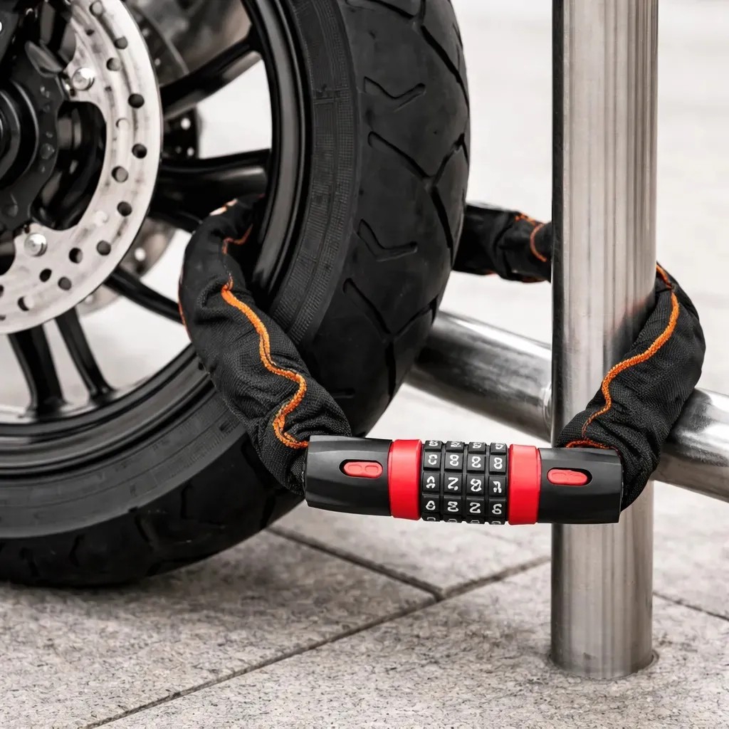 Linga Cadena Forrada para Bici/moto con Código - Imagen 3