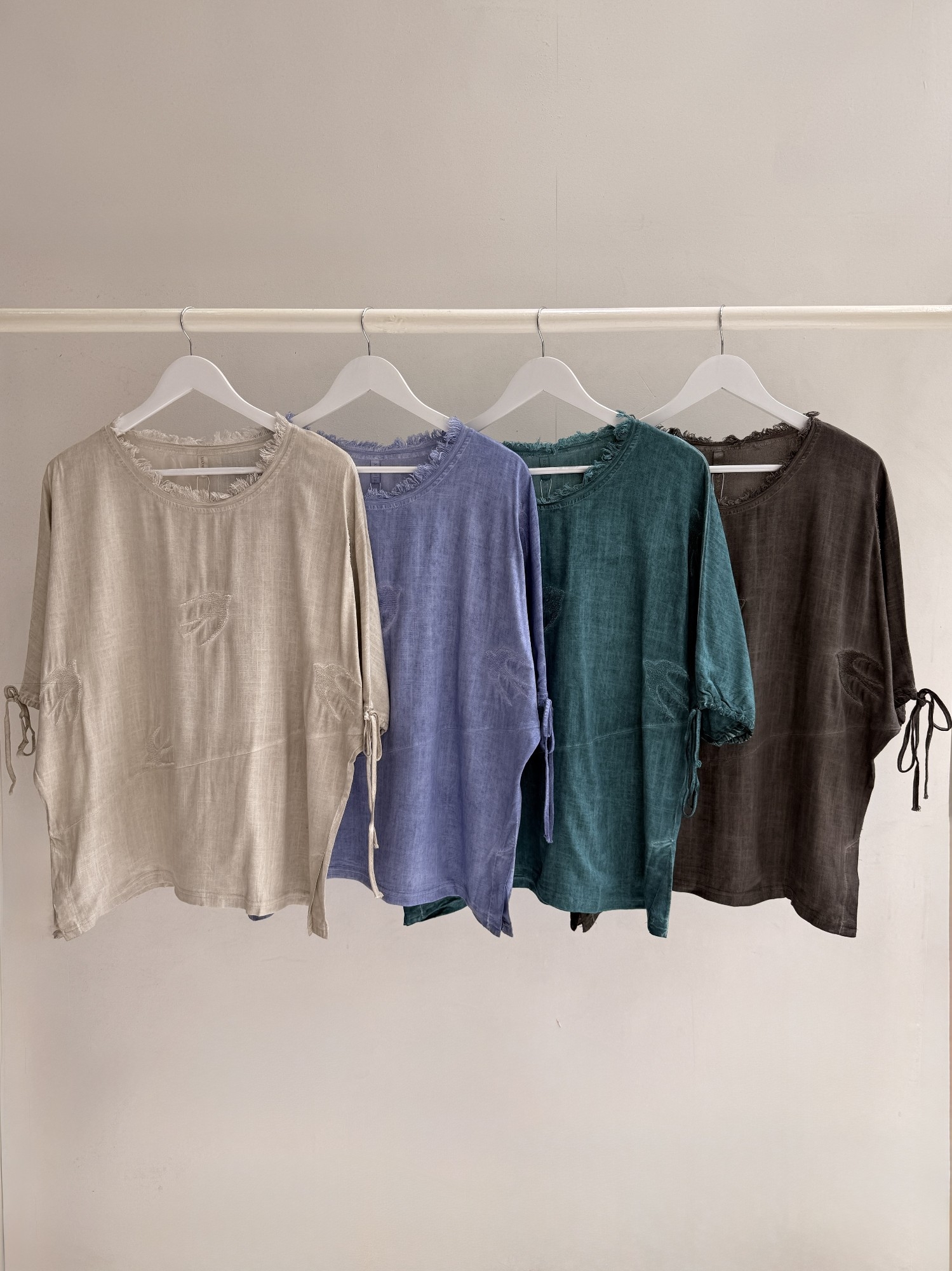 Hazel - Remera Tres Cuartos Algodon y Lino - Imagen 2