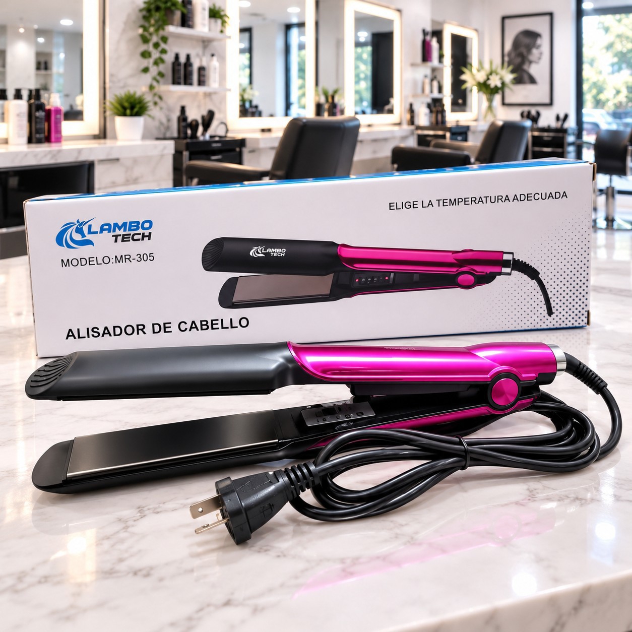Plancha Alisadora con Regulador de Temperatura Lambo Tech - Imagen 1