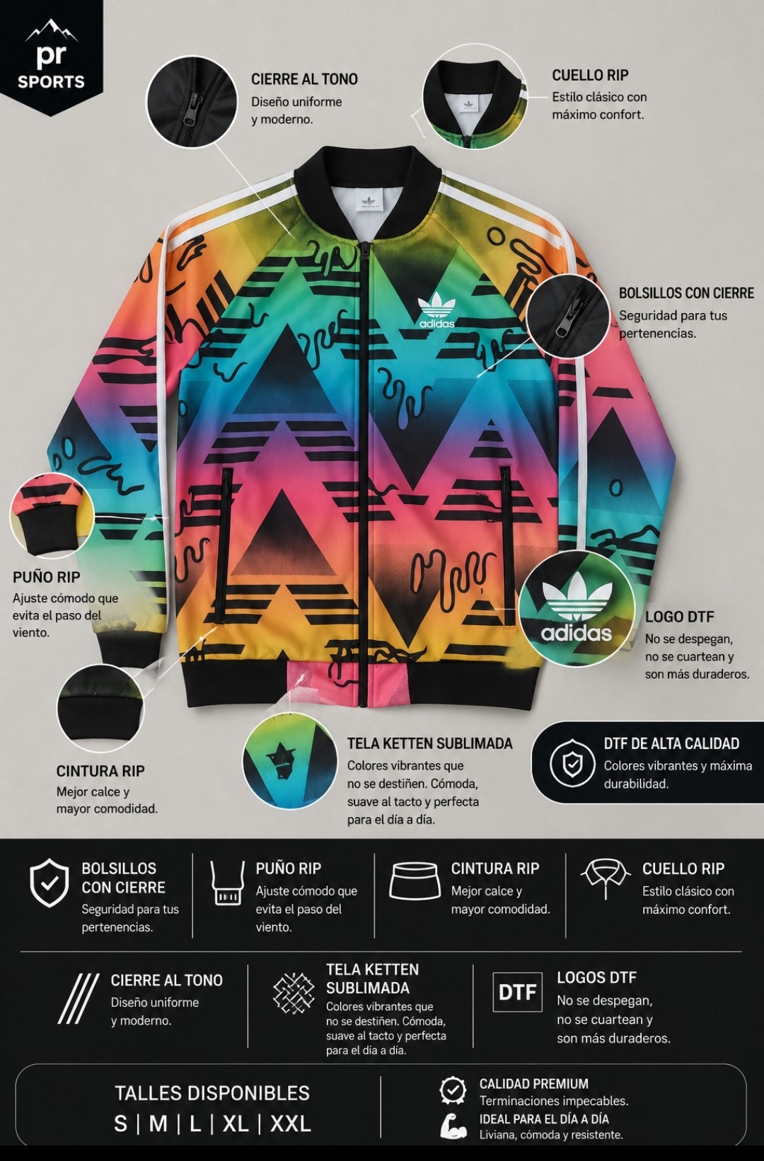 Campera  Adi Sublimados - Imagen 3