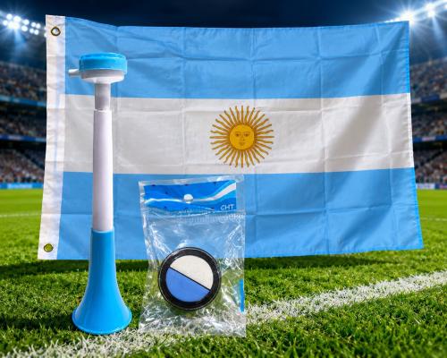 Combo Hincha Bandera 90x60- Bubucela 35cm- Pinturita