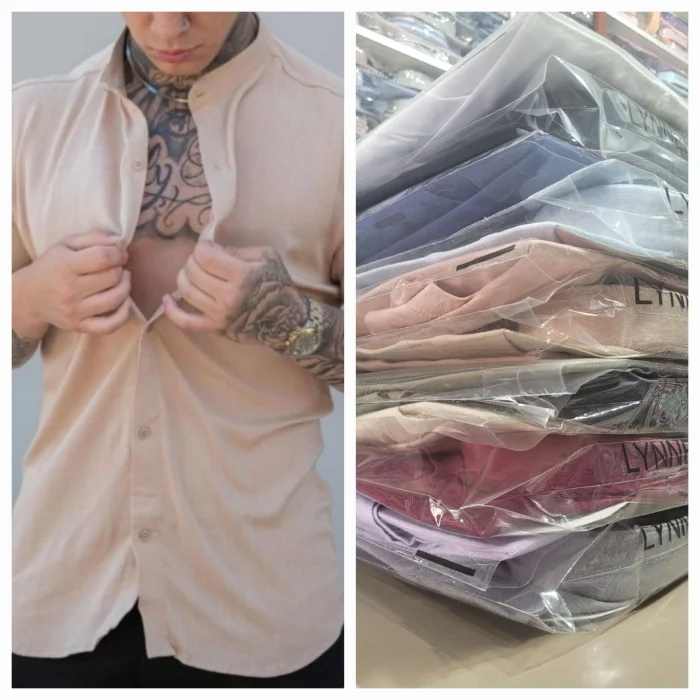 Camisa Lino Manga Corta