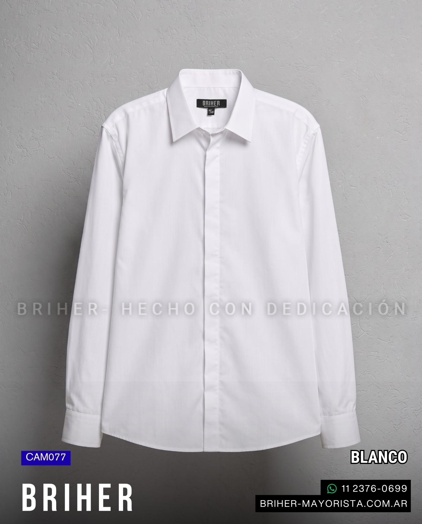 Camisa de Vestir con Tapa Botón - Imagen 3