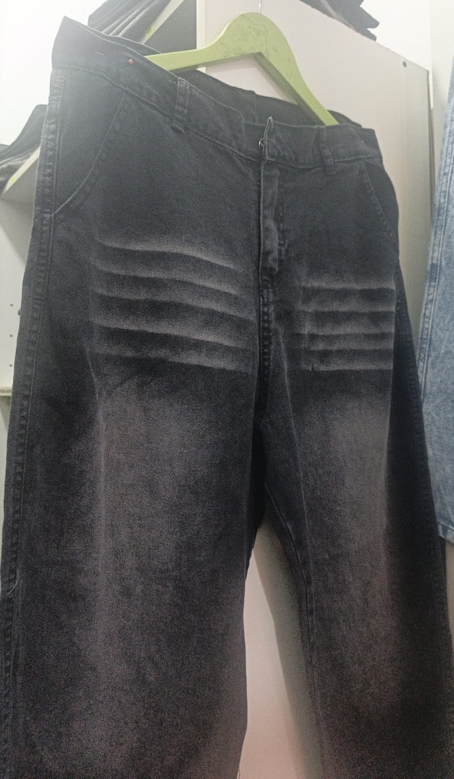 Jean Baggy Gris Oscuro Bigote Hombre - Imagen 2