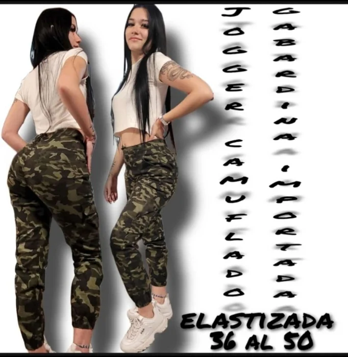 Jogger Camuflado de Gabardina Importada X Curva $ 15,000 X Mayor $ 16,000
