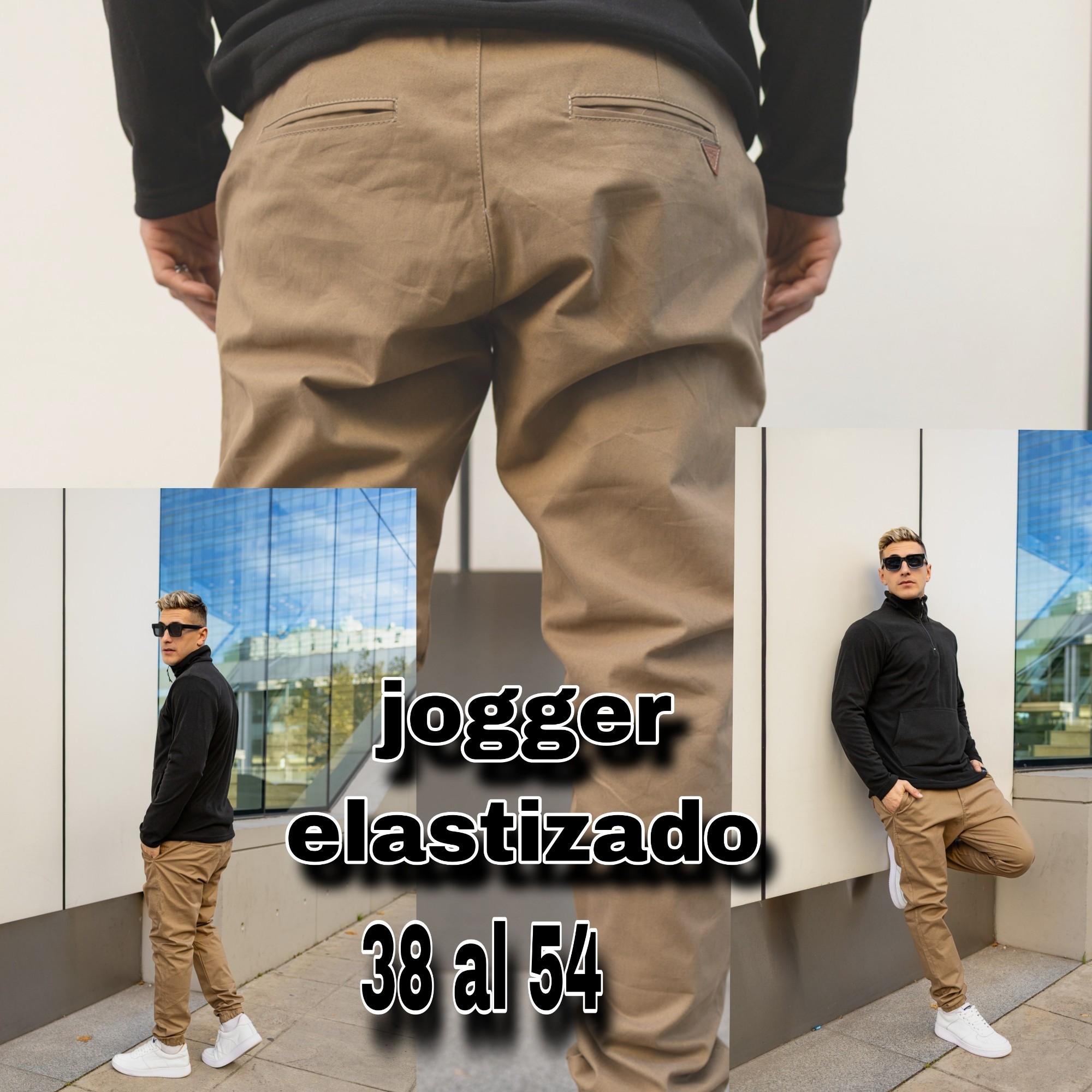 Jogger de Gabardina Elastizada Talles Especiales - Imagen 1