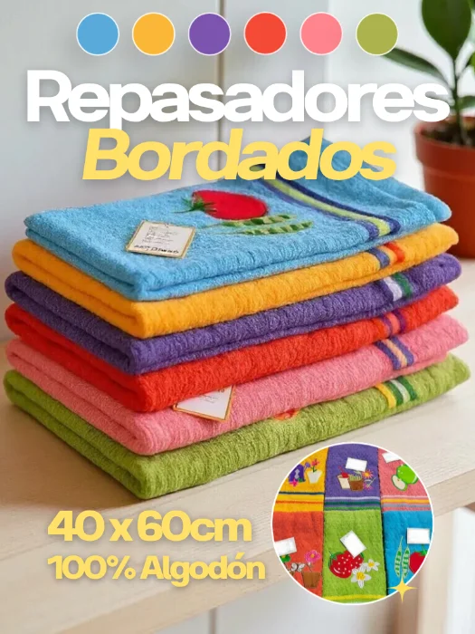 Repasadores Bordados (pack X 3)