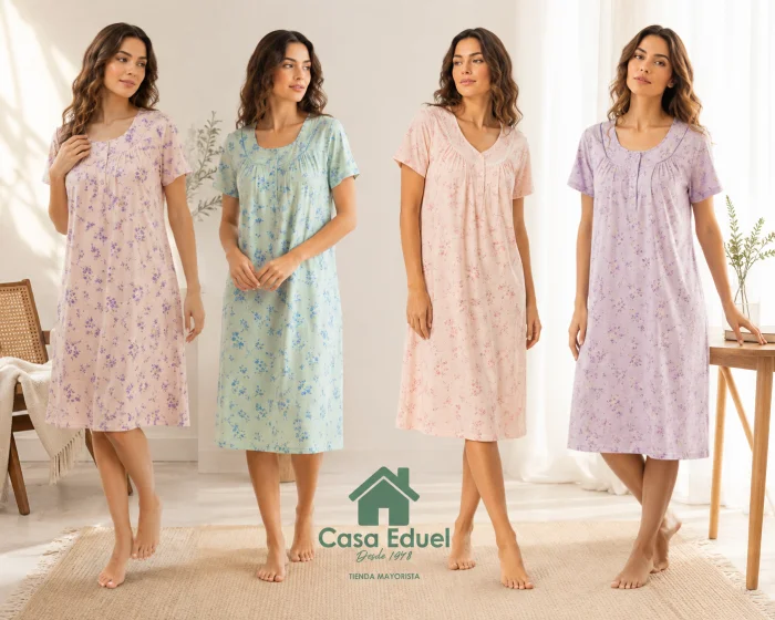 Camisón Señora Manga Corta Puro Algodón 48-60