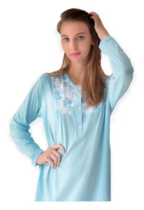 Camisón Señora Manga Larga Puro Algodón 48-62