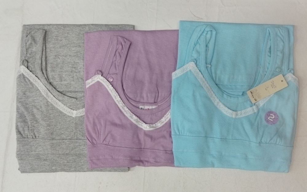 Camison Maternal Amamantar sin Mangas Liso Jersey Puro Algodon - Imagen 6